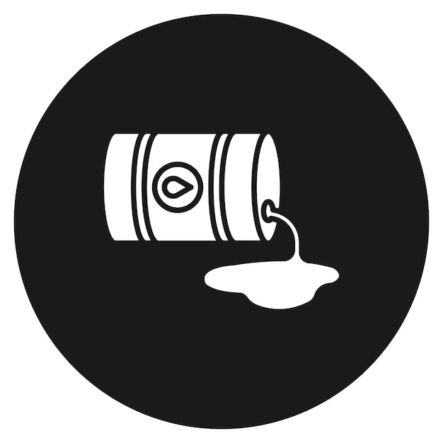 El icono del vector de derrame de petróleo se puede utilizar para el conjunto de iconos de la industria de la gasolina