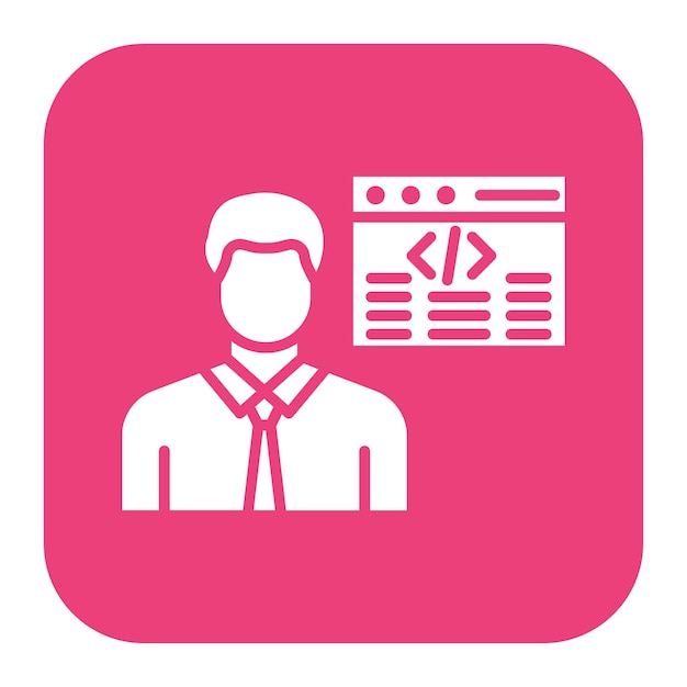 El icono del vector del desarrollador ciudadano masculino se puede usar para el conjunto de iconos sin código