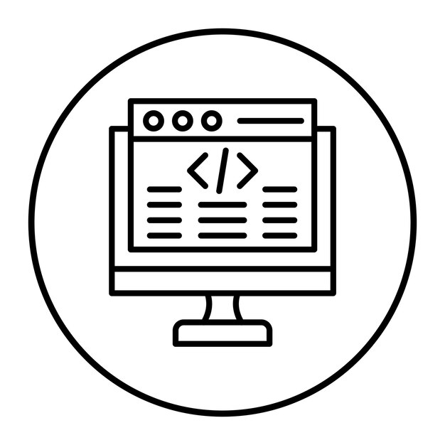 El icono del vector de desarrollo de Back End se puede usar para el conjunto de iconos sin código