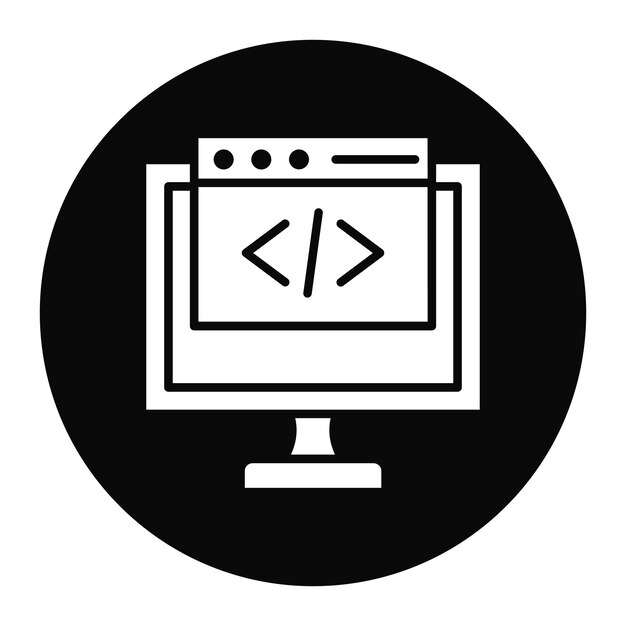 El icono del vector de desarrollo del extremo delantero se puede utilizar para el conjunto de iconos sin código
