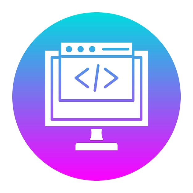 El icono del vector de desarrollo del extremo delantero se puede utilizar para el conjunto de iconos sin código
