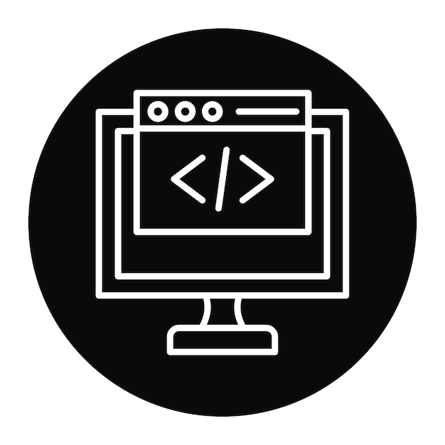 El icono del vector de desarrollo del extremo delantero se puede utilizar para el conjunto de iconos sin código