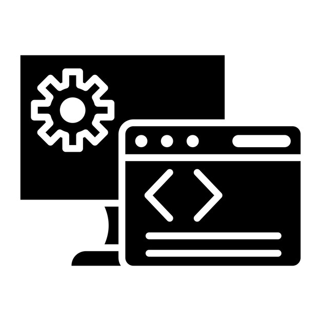 El icono del vector de desarrollo web se puede utilizar para el conjunto de iconos de negocios y finanzas