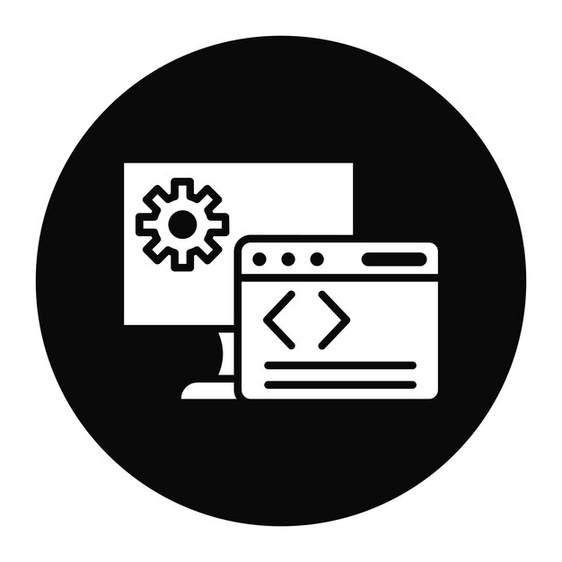 El icono del vector de desarrollo web se puede utilizar para el conjunto de iconos de negocios y finanzas