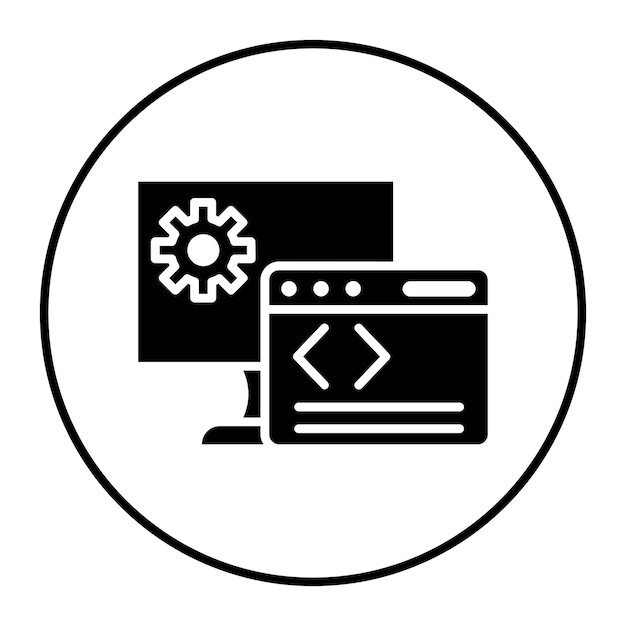 El icono del vector de desarrollo web se puede utilizar para el conjunto de iconos de negocios y finanzas
