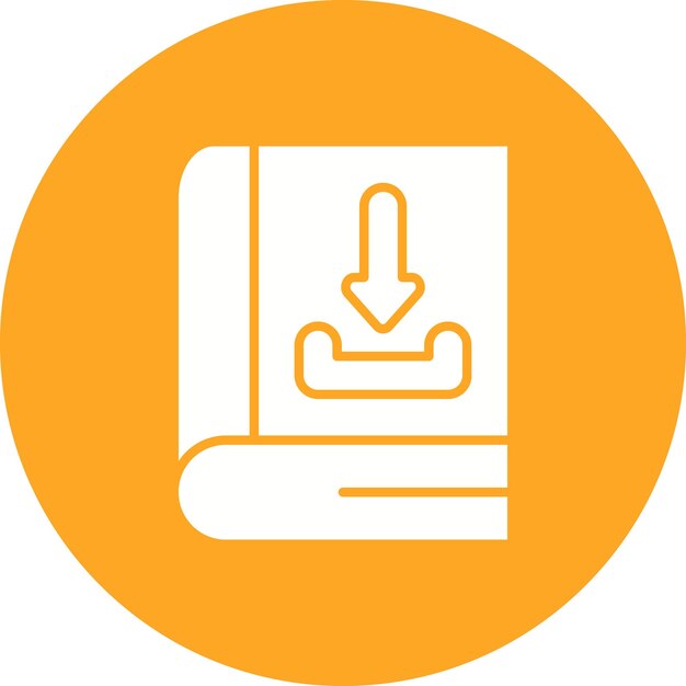 El icono del vector de descarga del libro se puede utilizar para el conjunto de iconos de aprendizaje