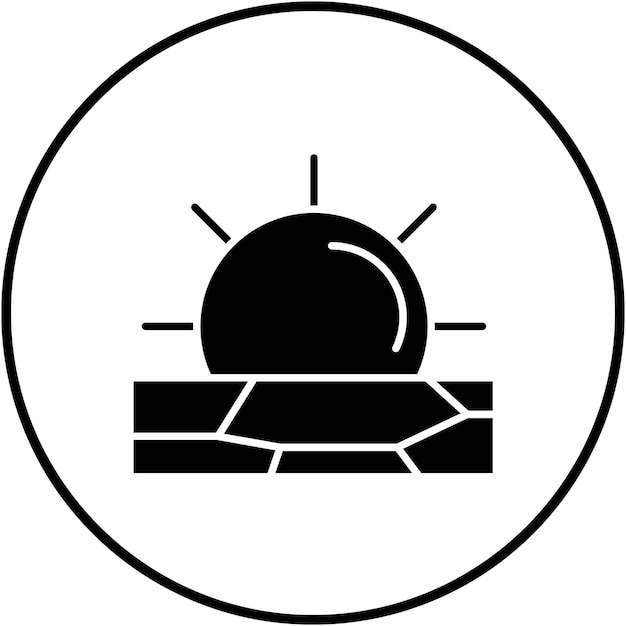 El icono del vector del desierto se puede usar para el conjunto de iconos del desierto