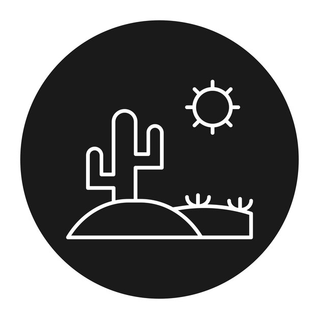 El icono del vector del desierto se puede usar para el conjunto de iconos del desierto