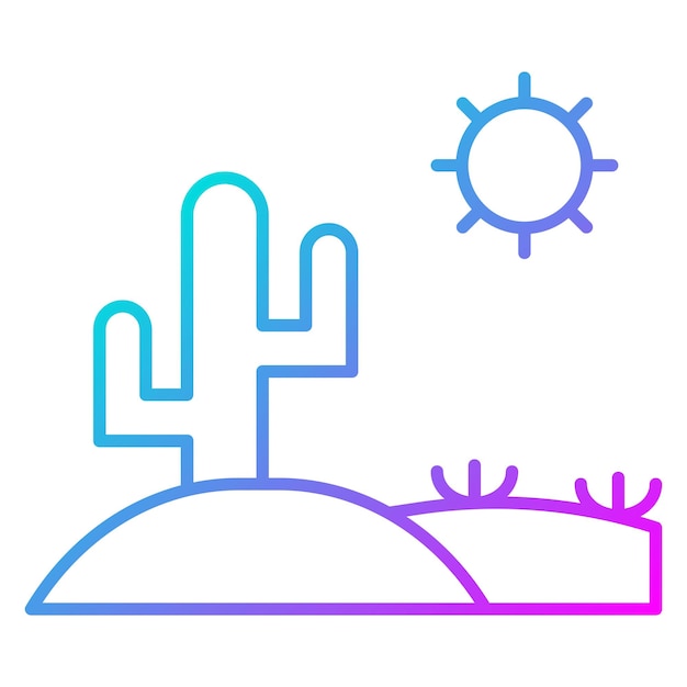 El icono del vector del desierto se puede usar para el conjunto de iconos del desierto