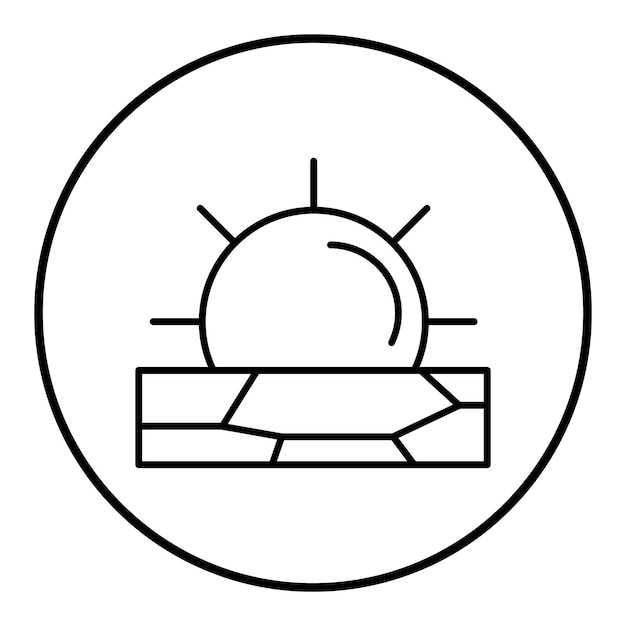 El icono del vector del desierto se puede usar para el conjunto de iconos del desierto