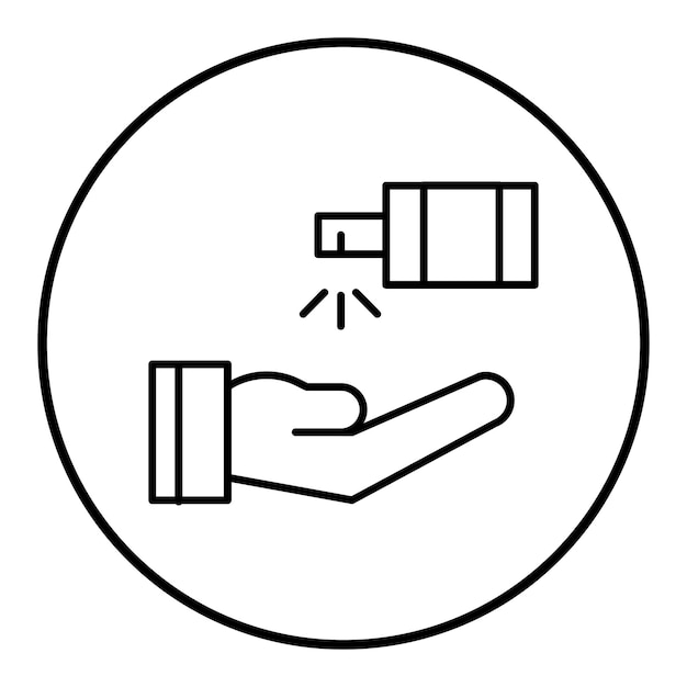 El icono del vector de desinfectante de manos se puede utilizar para el conjunto de iconos de la rutina de higiene
