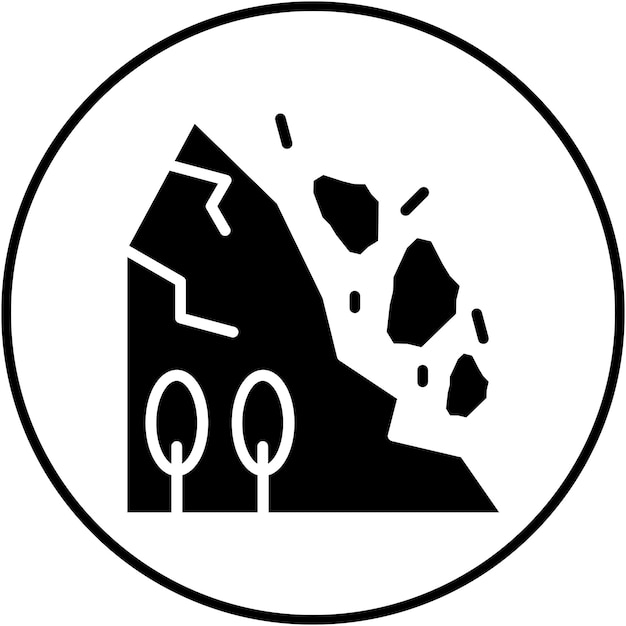 El icono del vector de deslizamiento de tierra se puede usar para el conjunto de iconos de desastres naturales