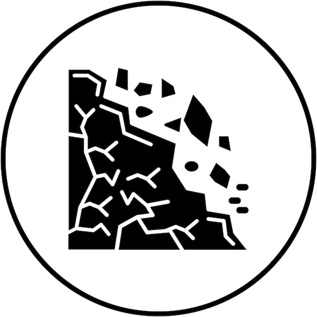 El icono del vector de deslizamiento de tierra se puede usar para el conjunto de iconos de desastres naturales