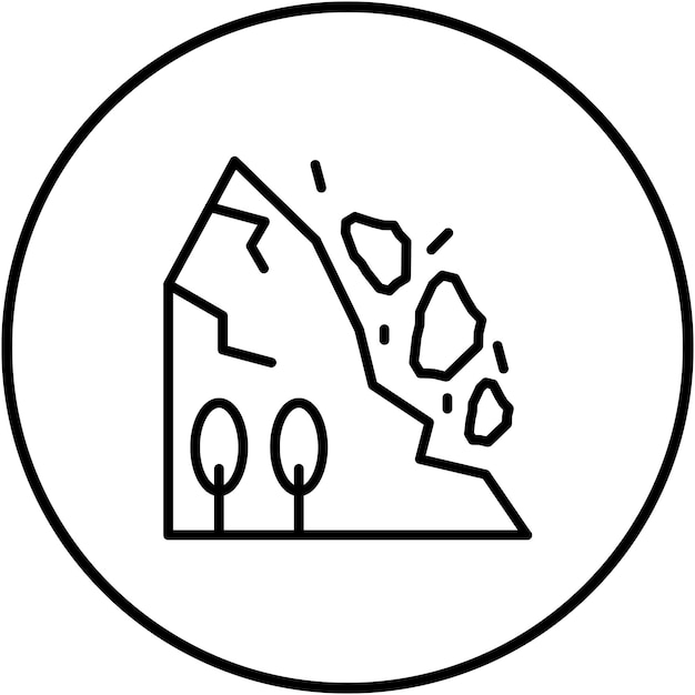 El icono del vector de deslizamiento de tierra se puede usar para el conjunto de iconos de desastres naturales