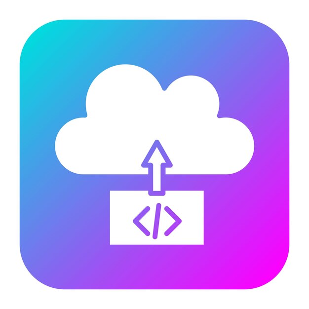 El icono del vector de despliegue en la nube se puede usar para el conjunto de iconos sin código