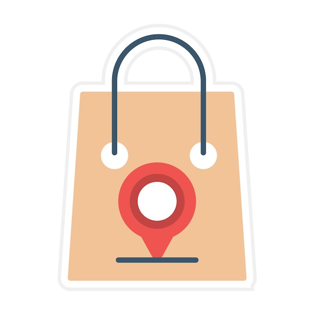 El icono del vector de destino de compras se puede utilizar para el conjunto de iconos de mapa y navegación