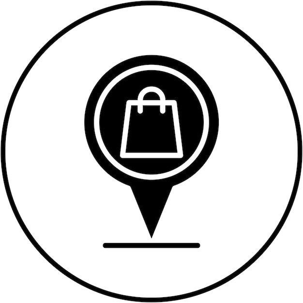 El icono del vector de destino de compras se puede utilizar para el conjunto de iconos de mapa y navegación