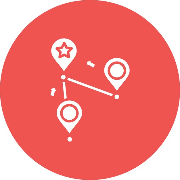 El icono del vector de destino favorito se puede utilizar para el conjunto de iconos de mapa y navegación