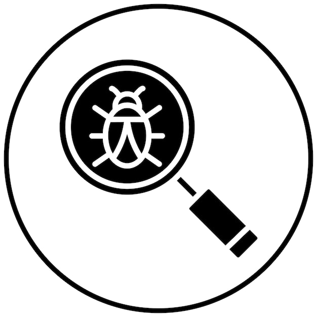 El icono del vector del detector de virus se puede utilizar para el conjunto de iconos de enfermedades infecciosas