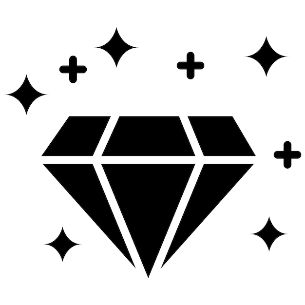 El icono del vector de diamante se puede usar para el conjunto de iconos de lujo