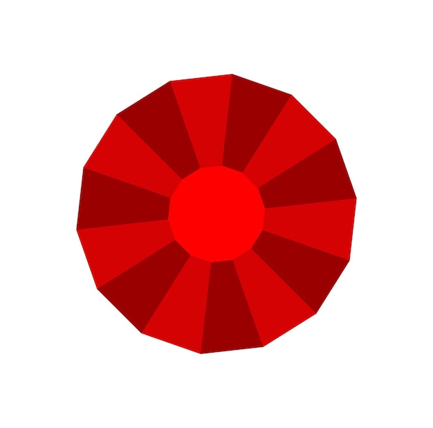 Un icono de vector de diamante rojo