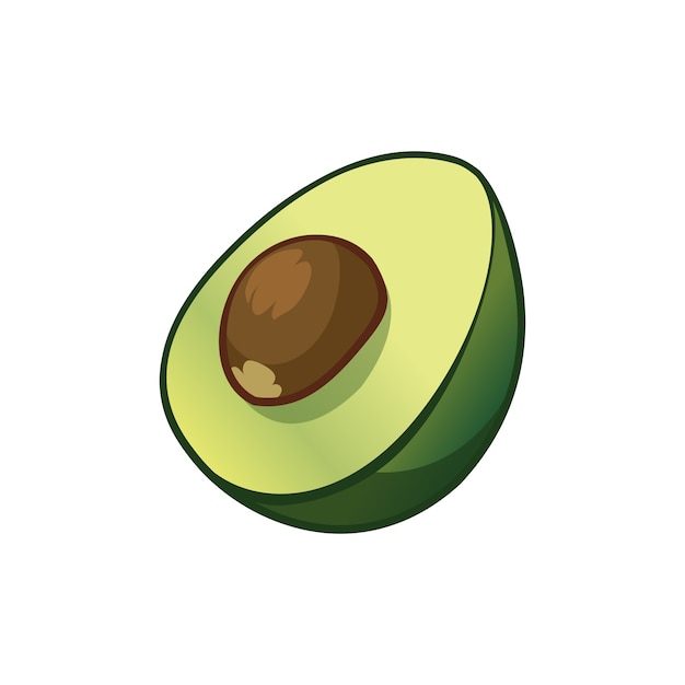 Icono de vector de dibujos animados de aguacate