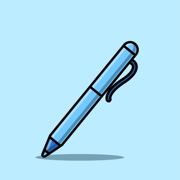 Un icono de vector de dibujos animados Ilustración de un bolígrafo que significa objeto de herramientas escolares