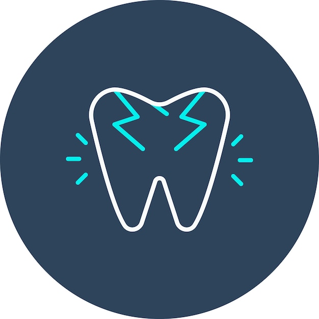 El icono del vector del diente roto se puede utilizar para el conjunto de iconos de cuidado dental