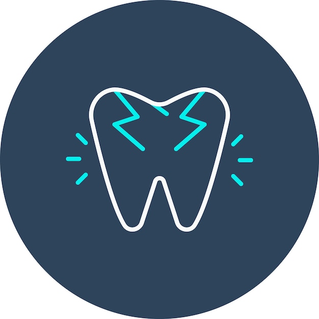 El icono del vector del diente roto se puede utilizar para el conjunto de iconos de cuidado dental