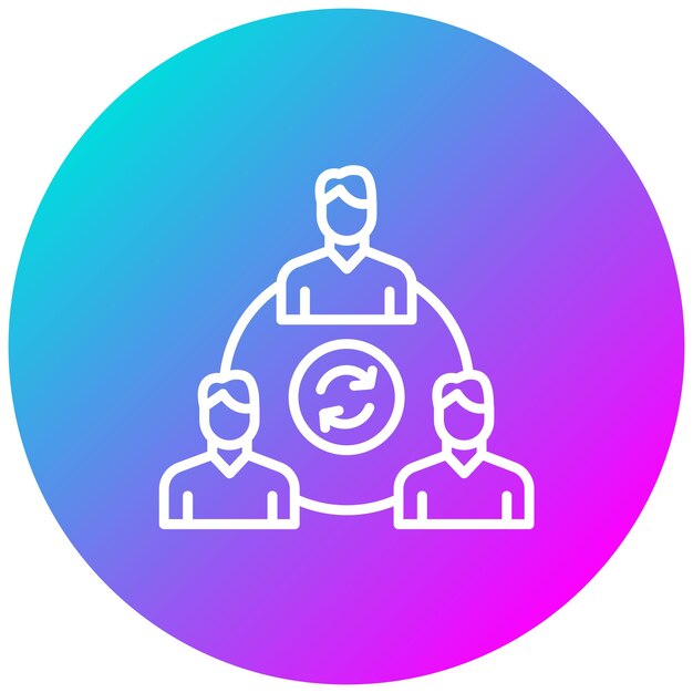 El icono del vector de dinámica de grupo se puede utilizar para el conjunto de iconos de trabajo en equipo