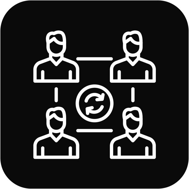 El icono del vector de dinámica de grupo se puede utilizar para el conjunto de iconos de trabajo en equipo