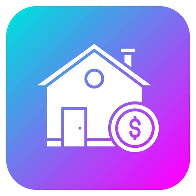 El icono del vector de dinero de la casa se puede usar para el conjunto de iconos de bienes raíces