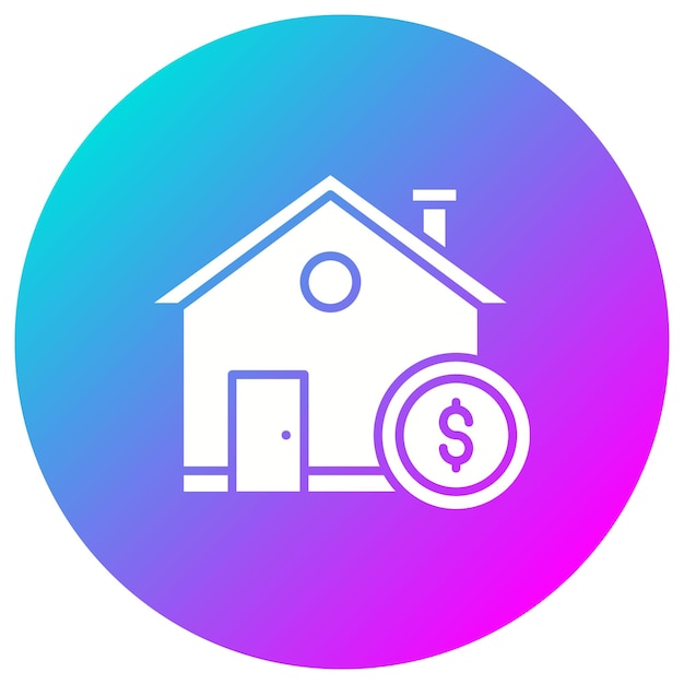 El icono del vector de dinero de la casa se puede usar para el conjunto de iconos de bienes raíces