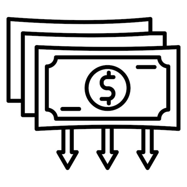 El icono del vector de dinero perdido se puede utilizar para el conjunto de iconos de gestión de crisis