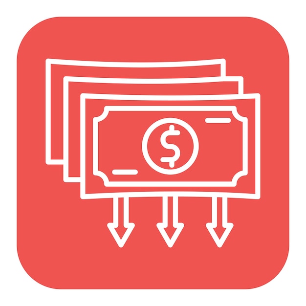 El icono del vector de dinero perdido se puede utilizar para el conjunto de iconos de gestión de crisis