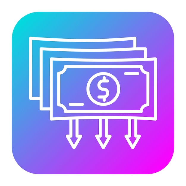 El icono del vector de dinero perdido se puede utilizar para el conjunto de iconos de gestión de crisis