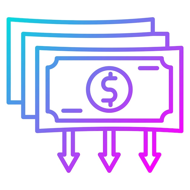 El icono del vector de dinero perdido se puede utilizar para el conjunto de iconos de gestión de crisis