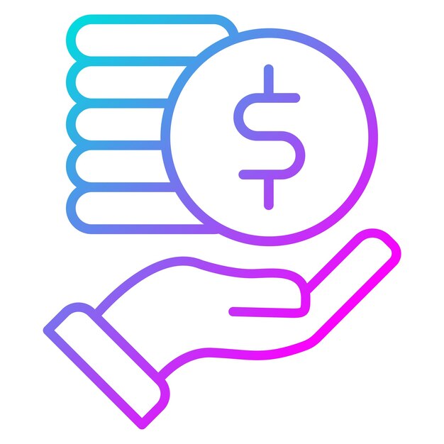 El icono del vector de dinero se puede utilizar para el conjunto de iconos del supermercado