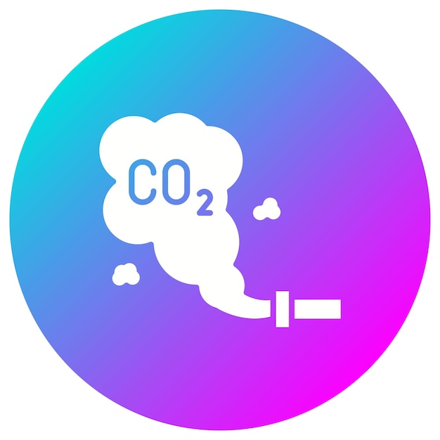 El icono del vector de dióxido de carbono se puede utilizar para el conjunto de iconos de energía renovable