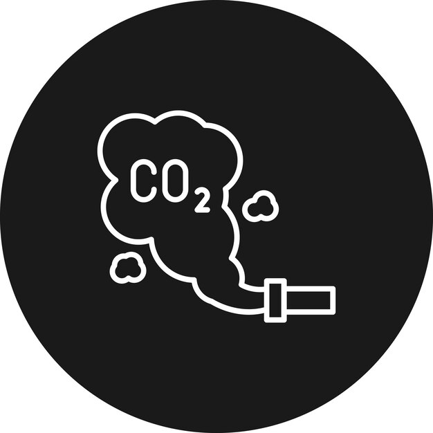 El icono del vector de dióxido de carbono se puede utilizar para el conjunto de iconos de energía renovable