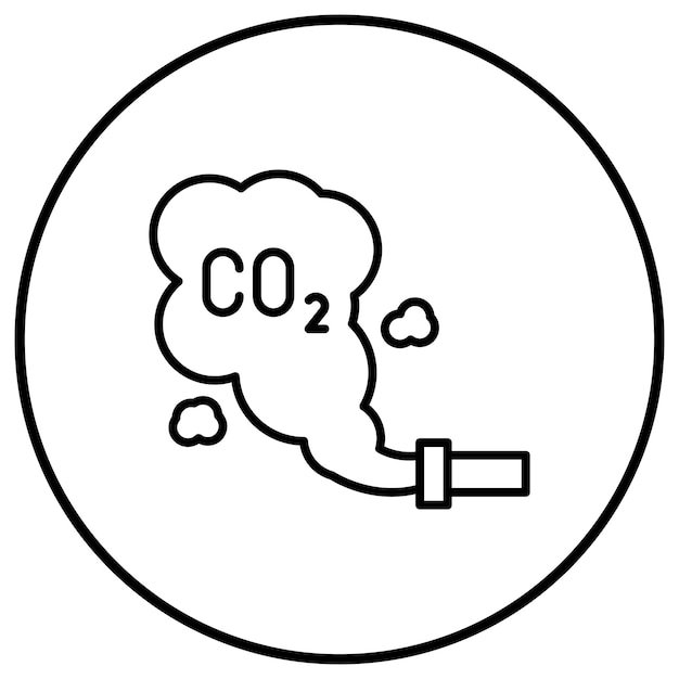 El icono del vector de dióxido de carbono se puede utilizar para el conjunto de iconos de energía renovable