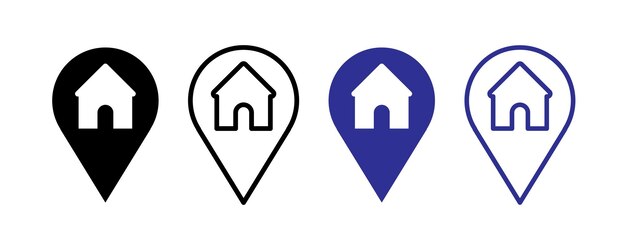 icono vector de dirección icono de ubicación de casa icono de icono de símbolo de dirección aislado en fondo blanco
