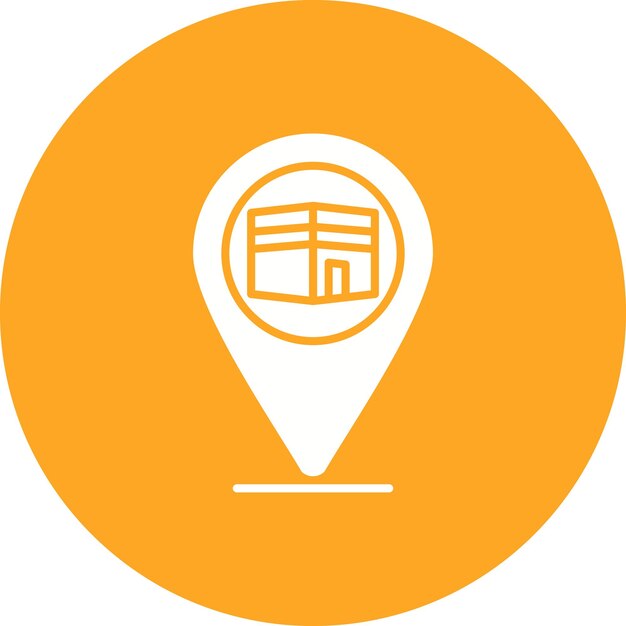 El icono del vector de dirección de Qibla se puede usar para el conjunto de iconos de Ramadán