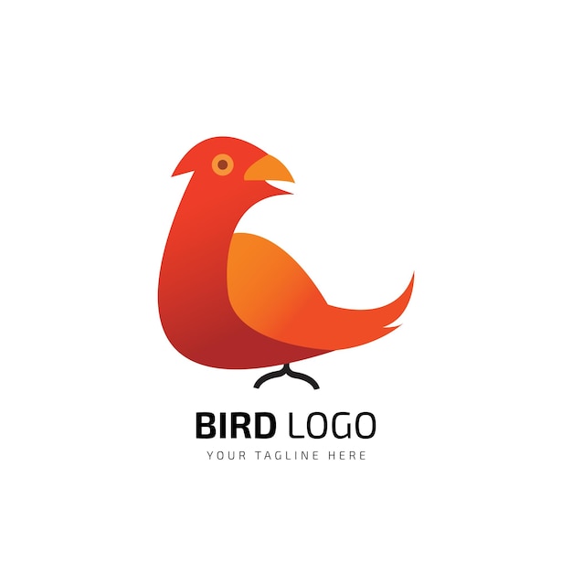 Icono de vector de diseño abstracto de logotipo de pájaro