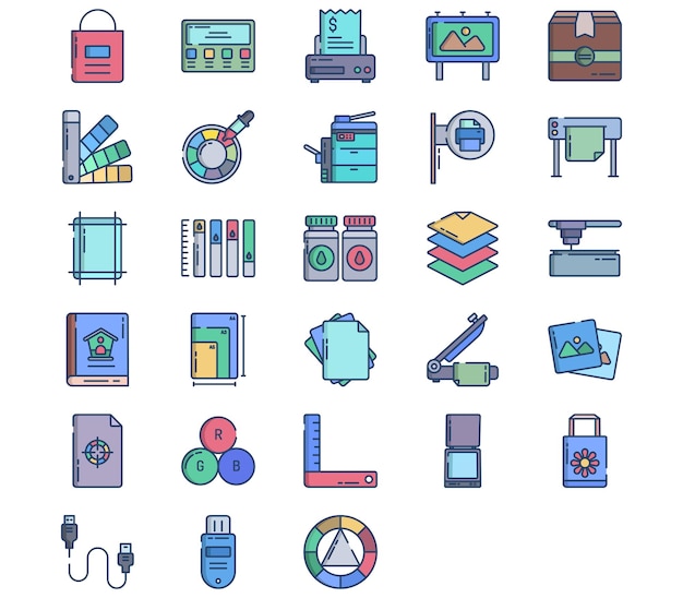 Icono de vector de diseño gráfico e impresión