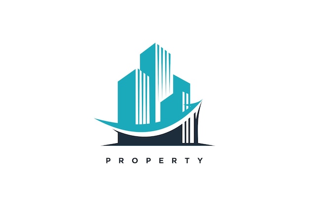Icono de vector de diseño de logotipo de propiedad con estilo moderno