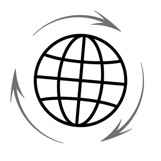Icono del vector de diseño del planeta Tierra Ilustración del vector