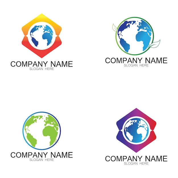 Icono de vector de diseños de logotipo mundial