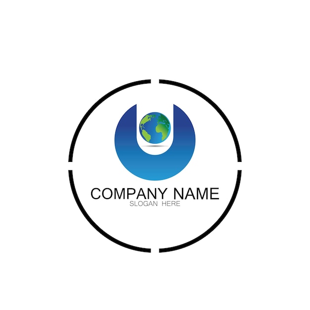 Icono de vector de diseños de logotipo mundial