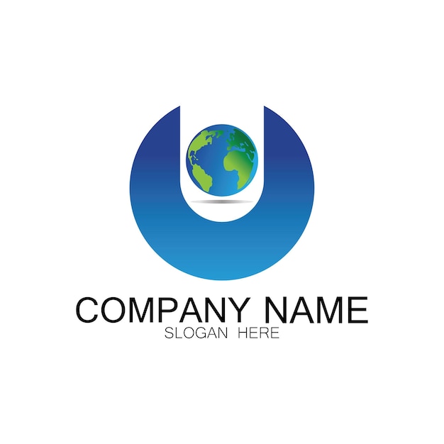 Icono de vector de diseños de logotipo mundial